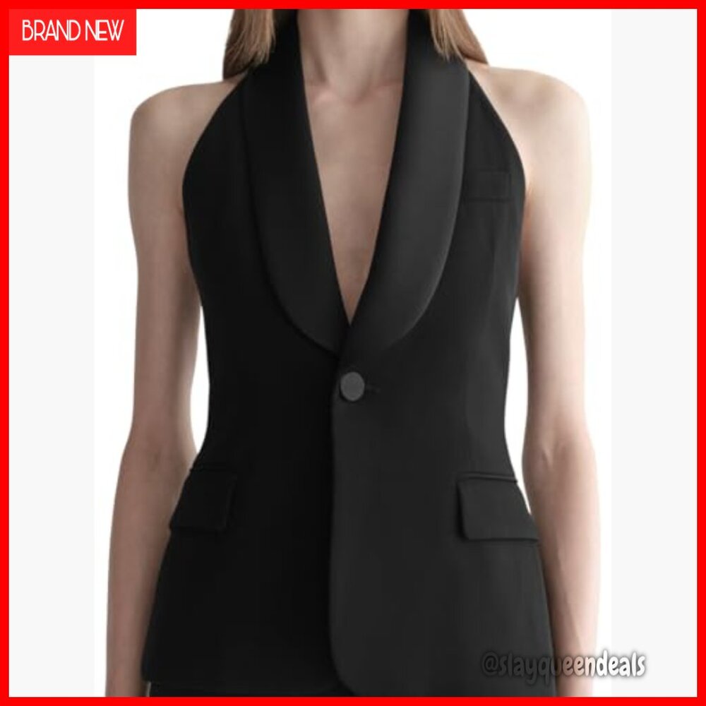 Wool Gabardine Halter Vest Size 14 Evening Wear Suiting - Picture 3 of 5